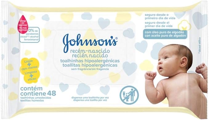 Johnson's Baby Lenços Umedecidos Baby Recém Nascido,48un
