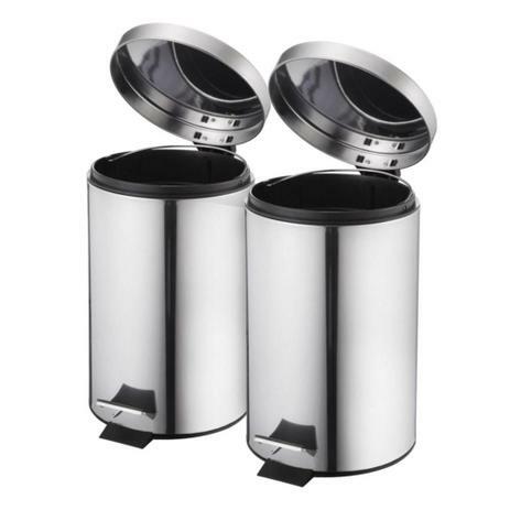 Kit com 2 Unidades Lixeira 3 Litros Inox Just Home Collection - Just Home Colletion