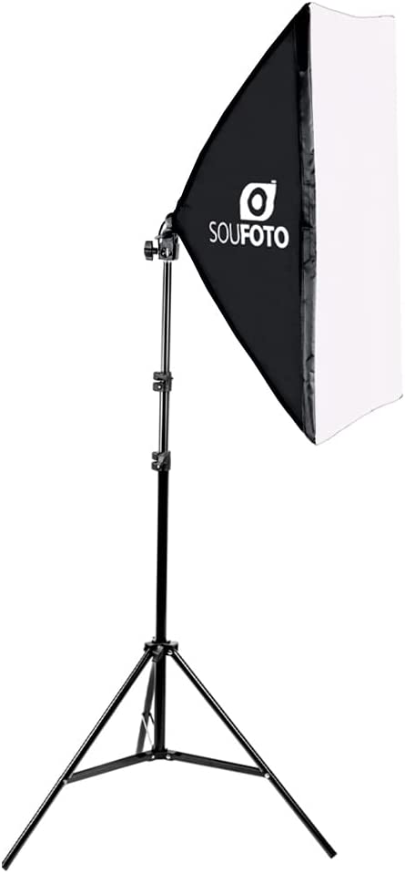Kit de Iluminação Softbox 50x70cm com Soquete E-27 Embutido e Tripé de 2 metros Sou Foto para Estúdio Fotográfico