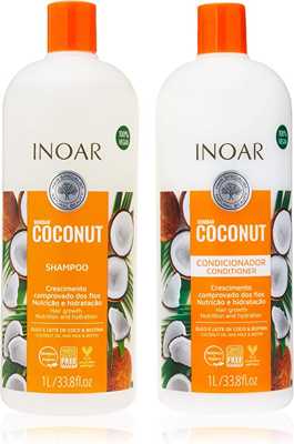 Kit Shampoo e Condicionador Bombar Coconut com Óleo de Coco 2x1L, Inoar