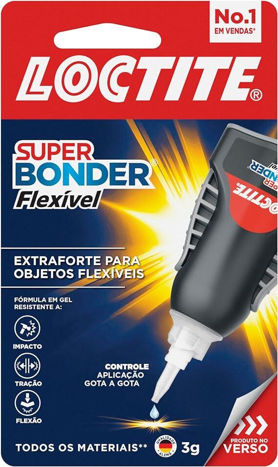 Loctite Super Bonder Flexível Controle, Super Bonder Gel Flexível, Super Cola com Fórmula Antigotejamento para Aplicações Verticais, Cola Transparente com Bico Preciso, 1x3g