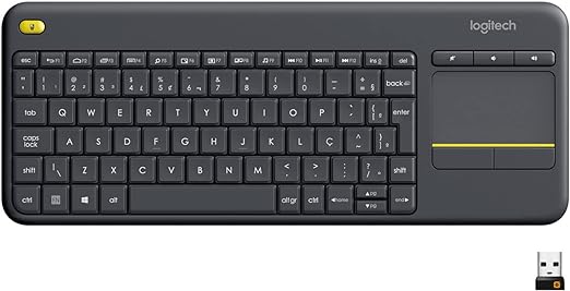 Logitech K400 Plus TV - Teclado sem fio com Touchpad Integrado, Conexão USB Unifying e Layout ABNT2, 139,9 x 354,3 x 23,5 mm