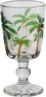 Lyor Cj 6 Taças P/água de Vidro Tropical Palm Hand Painting 310ml