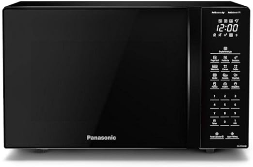 Microondas Panasonic Dupla Refeição 34l Black Glass Nn-st66nbru 110V