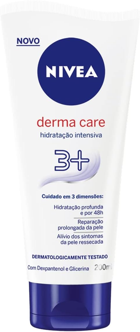 NIVEA Loção Hidratante Derma Care 200ml - Repara profundamente a pele ressecada, hidrata por 48h e protege dos sintomas da pele seca, fórmula de rápida absorção