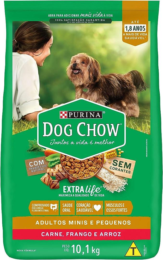 Ração Cães Adultos Pequenos DOG CHOW Carne e Frango 10,1kg