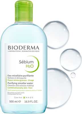 Sébium H2O Água Micelar Dermatológica Antioleosidade, Bioderma, 500 Ml