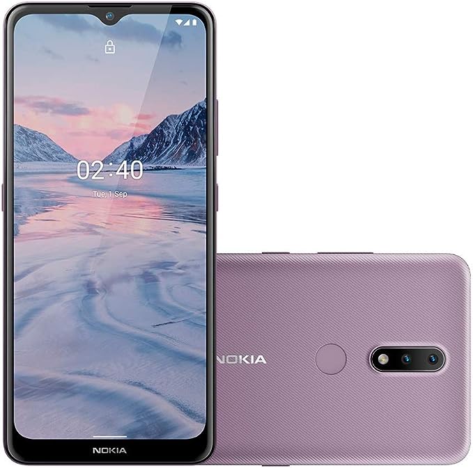 Smartphone Nokia 2,4 Android 11, Tela 6,5 Pol, Câm Traseira Dupla 13MP + 12MP, Armazenamento 64GB + 3GB RAM Roxo – NK016