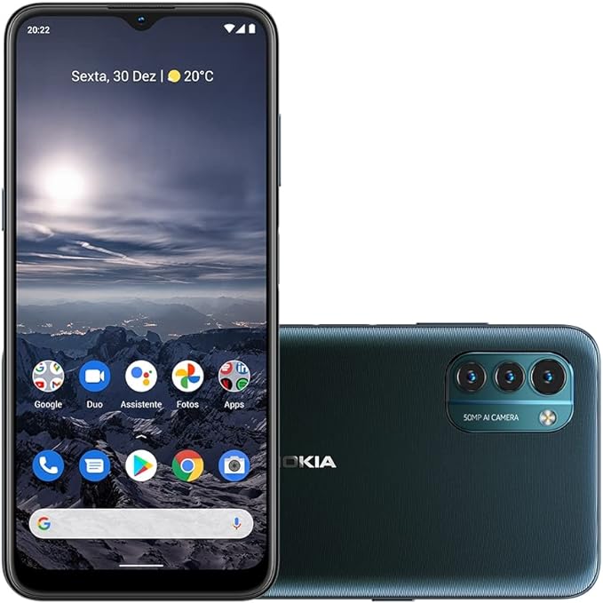 Smartphone Nokia G21 4G 128GB Tela HD+ 6.5 Pol. Dual Chip 4GB RAM Pronto para Android 12 Câm Tripla 50MP+Selfie 8MP - NK083