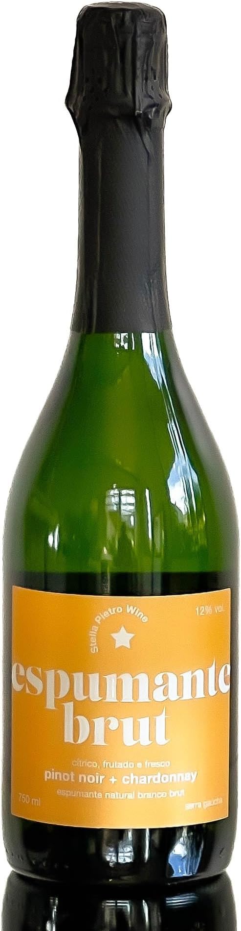 STELLA PIETRO Vinho Espumante Brut Chardonnay e Pinot Noir, Premiado Internacionalmente, Frutado, Refrescante e Saboroso