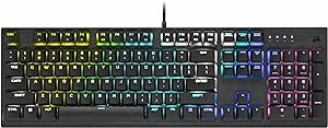 Teclado Mecanico Gamer Corsair K60 Rgb Pro Low Profile, Us, Switch Cherry Mx Low Profile Speed, Preto, Ch-910d018-na