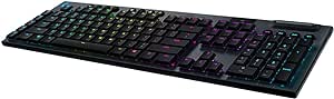 Teclado Mecânico Gamer Sem Fio Logitech G915 LIGHTSPEED com RGB, USB ou Bluetooth, Ultrafino, Switch Perfil Baixo GL Tactile, Recarregável