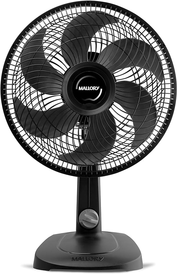 Ventilador Mallory Mesa Turbo Compact Preto - Grafite 30 cm