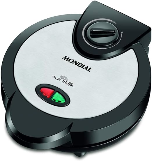 Waffle Maker, Mondial, Preto/Inox, 1200W, 110V - GW-01