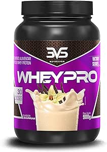 Whey Pro 900 g - 3VS Nutrition (Baunilha) - 100% Whey Concentrado - 16g de proteína por porção - Não contém soja