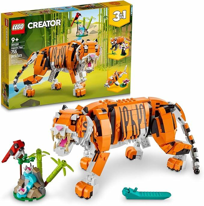 31129 LEGO® Creator 3em1 Tigre Majestoso; Kit de Construção (755 peças)