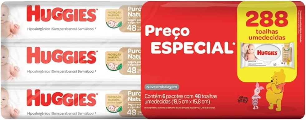 Lenço Umedecido Puro e Natural Leve 6 Pague 5 - 48 unidades