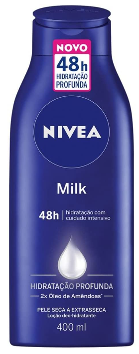 NIVEA Hidratante Corporal Milk Pele Seca - Nutrição intensa para pele seca a extrasseca, com fórmula cremosa que deixa a pele macia, cheirosa e hidratada por 48h - 400ml