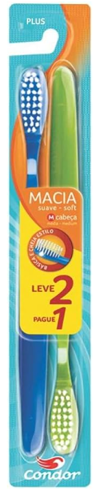 Escova Dental Plus Macia 8057 / C/2un / Condor