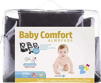 Almofada para Carrinho/Bebê conforto/Assento automotivo Baby Comfort - Látex lavável - Grafite - Fibrasca, Infantil