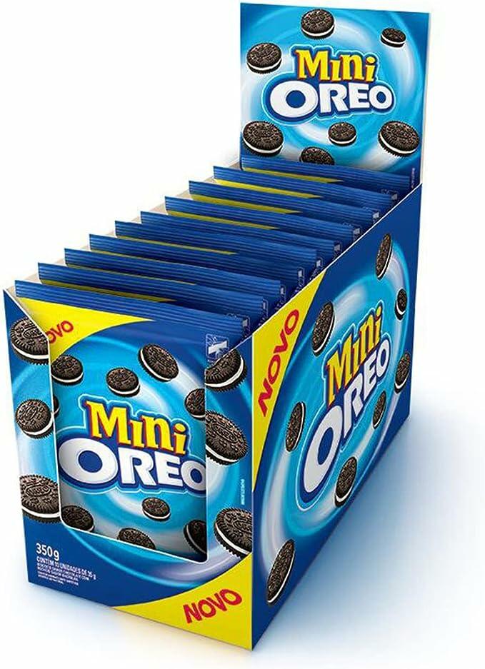 Biscoito recheado Mini Oreo original display com 10 unidades de 35g