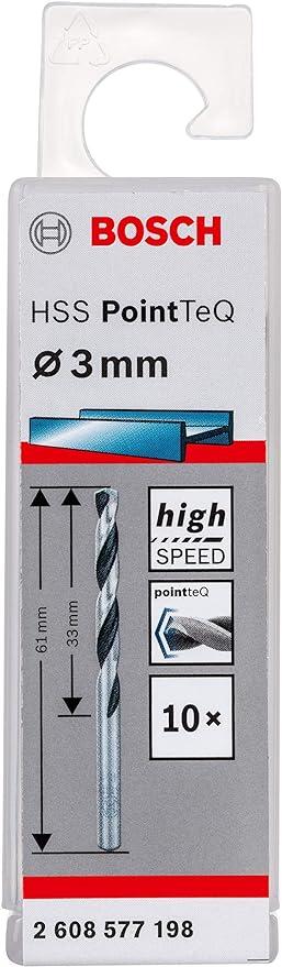 Bosch Brocas Metal Aço Rápido Hss-Pointteq 3 0Mm