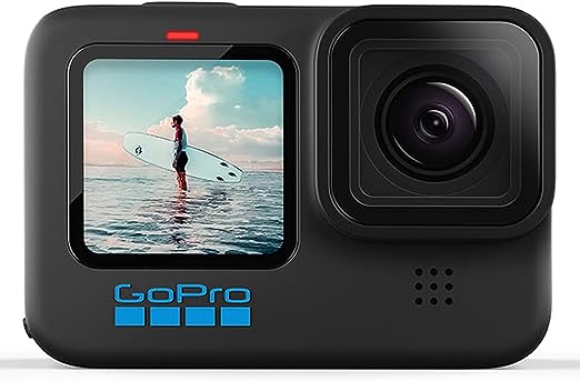 Câmera GoPro HERO10 Black à Prova com LCD Frontal, Vídeos 5.3K 60, Fotos 23MP, Chip GP2, HyperSmooth 4.0, Live Streaming 1080p, Webcam, Conexão Nuvem, Preta