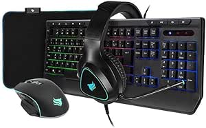 Combo Gamer Pichau Netuno 4x1, Rainbow, Teclado Abnt2, Mouse 8000dpi, Mousepad Medio, Headset Drivers 50mm, Pg-ntn-rbw01