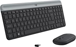 Combo Teclado e Mouse sem fio Logitech MK470 com Design Slim, Digitação e Clique Silencioso, Mouse Ambidestro, Conexão USB e Pilhas Inclusas