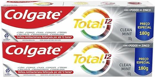 Creme Dental Colgate Total 12 Clean Mint 2 unidades de 180g