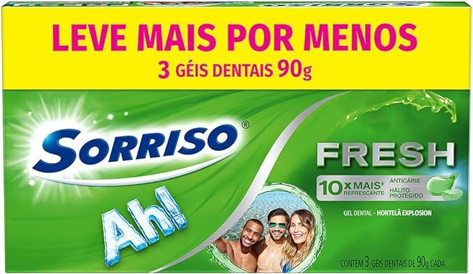 Creme Dental Sorriso Fresh Hortela Explosion 90G Promo 3 Un