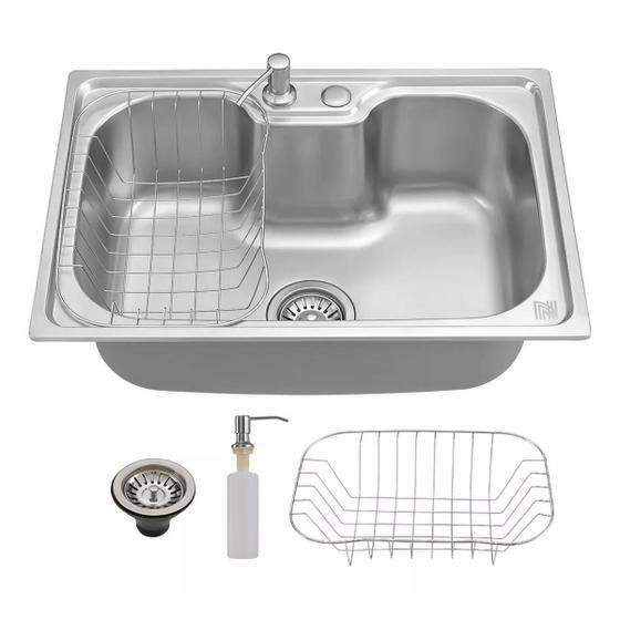 Cuba Cozinha Gourmet Pia Aço Inox com Acessórios - Holtter Home Design