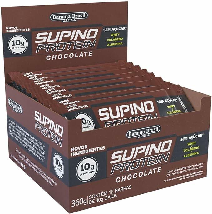 Display Barra de Proteína Supino Protein Chocolate - 12 Unidades de 30g