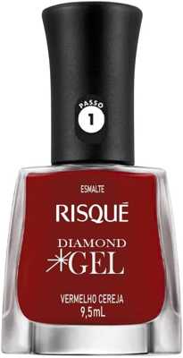 Esmalte Risqué Diamond Gel Vermelho Cereja Cremoso 9,5 Ml