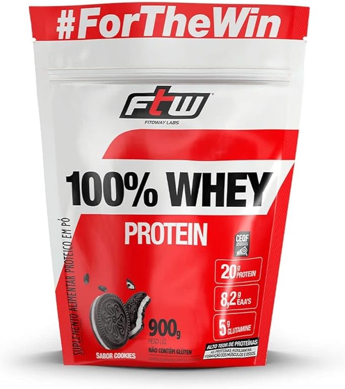 Fitoway FTW 100% WHEY REFIL 900g - SABOR COOCKIES, Multicolorido.