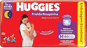 Fralda Huggies Supreme Care Roupinha M - 80 fraldas