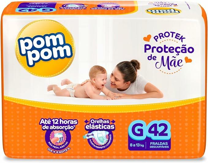 Fralda Pom Pom Derma Protek Mega G 42 Unidades