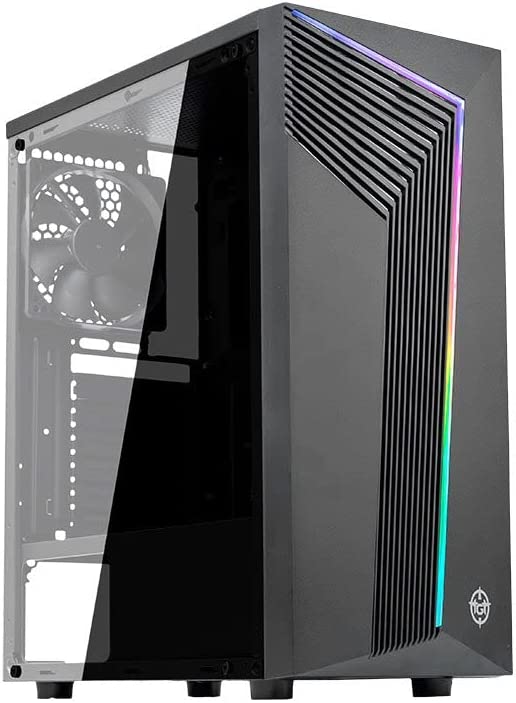 Gabinete Gamer TGT Tracer, RGB, Mid-Tower, Lateral Acrilico, Com 3 Fans, Preto, TGT-TRC-RGB01