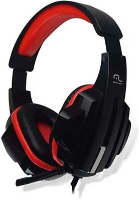 Headset Gamer Cabo Nylon P2 Preto/Vermelho Multilaser - PH120