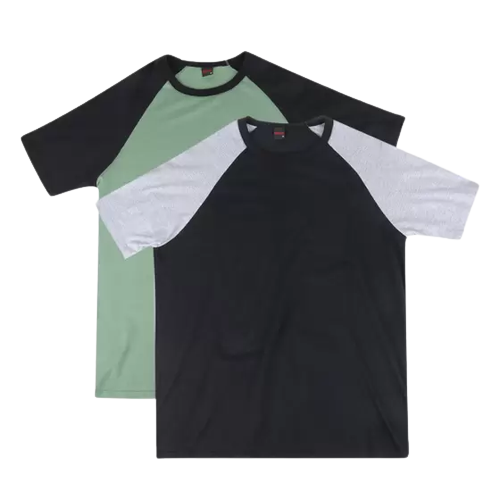 Kit Camiseta Básica Raglan Masculina C/ 2 Peças - Básicos