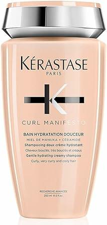 Kérastase Shampoo Curl Manifesto Bain Hydratation Douceur, Cabelos cacheados ou crespos, Definição de cachos, Mel de Manuka, Glicerina, Ceramidas, 250 ml