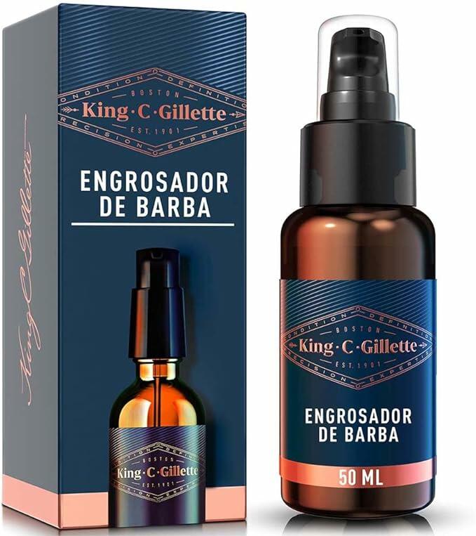 KING C. GILLETTE, Preenchedor de Barba 50ml, Sérum para barba, cuidado da barba para Homens, produtos para barba, aumenta o volume