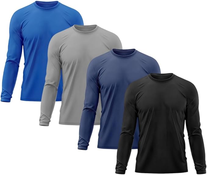Kit 4 Camisetas Masculina Térmica Proteção Solar UV 50+ Praia Treino Academia Tshirt Praia Esporte Dry Fit Manga Longa
