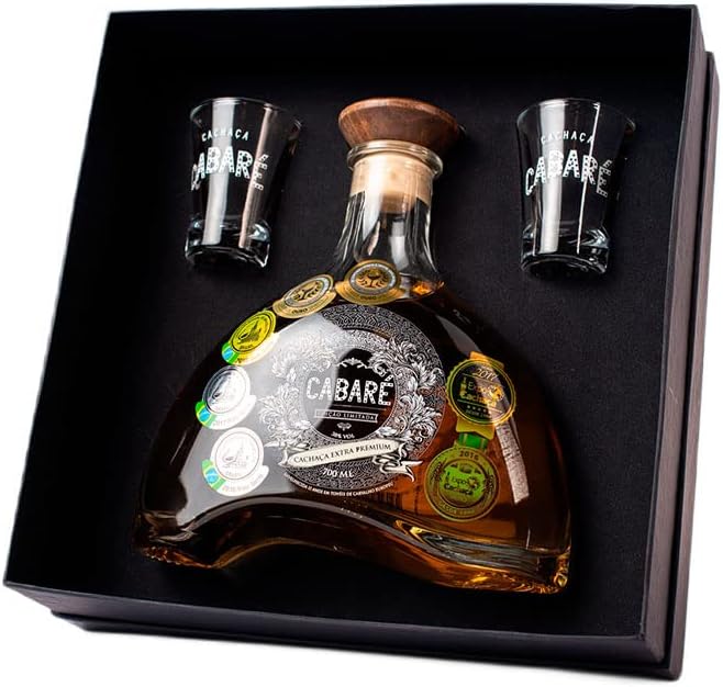 Kit Cachaça Cabaré Extra Premium 700ml Envelhecida 15 Anos