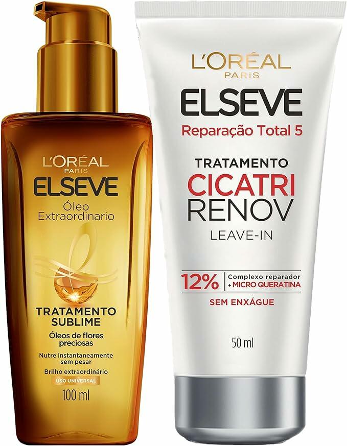 Kit Óleo Extraordinário L'Oréal Paris + Leave-in de Tratamento Cicatri Renov, L'Oréal Paris