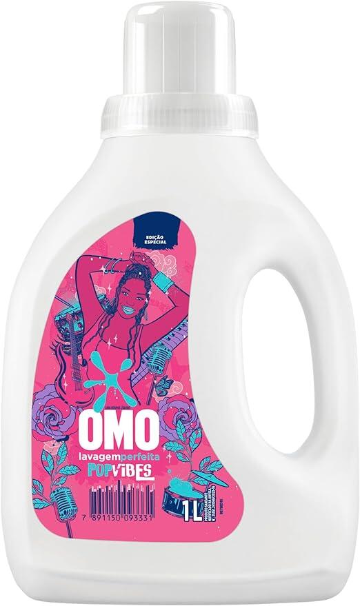 Lava Roupa Líquido explosão de perfume OMO Pop Vibes lavanderia sensorial 1 L