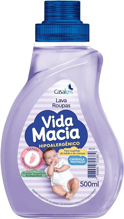 Lava Roupas Líquido Vida Macia, Casa Km, 500ml