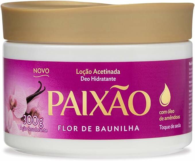 Loção Hidratante Acetinada Flor de Baunilha com ação desodorante 300g, Paixão