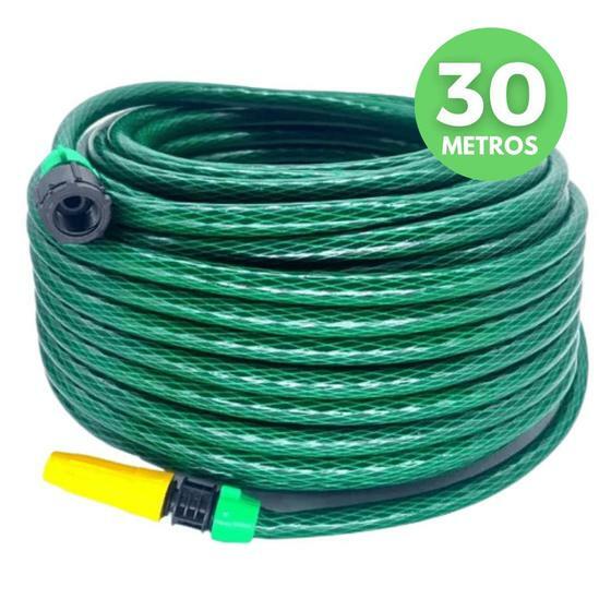 Mangueira de Jardim Reforçada 30m Trançada com Esguicho PVC - Verde Garden