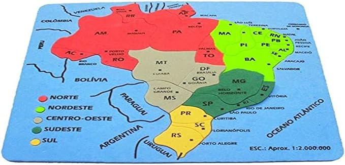 Mapa Do Brasil em EVA, Evamax, 19 Peças, GNA, 5 mm, 5711